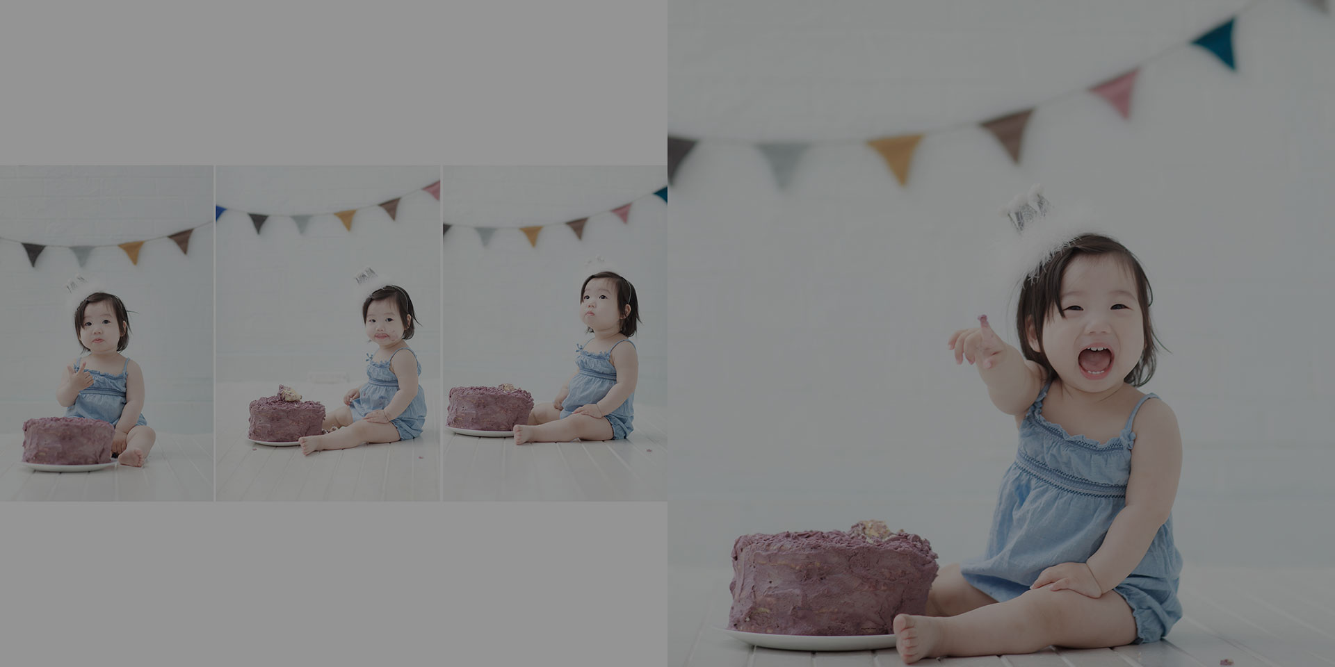 baby with birthday cake